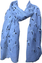 Load image into Gallery viewer, Pamper Yourself Now White with White Standing up Flamingo Long Scarf/wrap with Frayed Edge