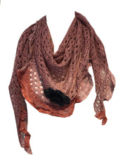 Load image into Gallery viewer, Pamper Yourself Now Middle Pink with Pink Trim and Black Flower Triangle Scarf