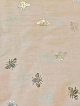 Load image into Gallery viewer, Pamper Yourself Now Baby Pink with Silver Bumble Bees Long Scarf. Great Present/Gift for bee Lovers.