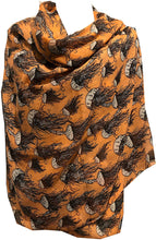 Load image into Gallery viewer, Pamper Yourself Now Peachy Orange Jellyfish Design Scarf.