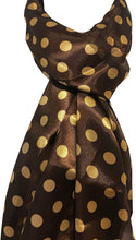Load image into Gallery viewer, Pamper Yourself Now Brown with Beige Medium spot Thin Pretty Scarf. Lovely with Any Outfit