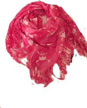 Load image into Gallery viewer, Pamper Yourself Now Pink with White Skull and Cross Bone Design Square Scarf