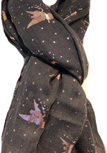 Load image into Gallery viewer, Pamper Yourself Now Dark Grey with Gold Fairy Design Long Scarf/wrap