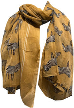Load image into Gallery viewer, Pamper Yourself Now Dark Beige Zebra Animal Print Large Scarf, wrap or Shawl.