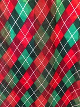 Load image into Gallery viewer, Pamper Yourself Now red and Green Tartan Thin Pretty Christmas Scarf