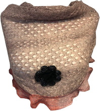 Load image into Gallery viewer, Pamper Yourself Now Light Pink with Pink Trim and Black Flower Triangle Scarf