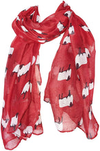 Load image into Gallery viewer, Pamper Yourself Now Red Sheep Design Long Scarf, Great for Presents/Gifts for Sheep Lovers.