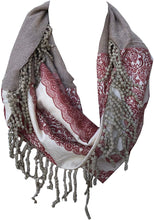 Load image into Gallery viewer, Pink funky snood with diamond design finish and small tassels