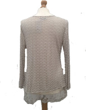 Load image into Gallery viewer, Pamper Yourself Now ltd Ladies Dark Beige Crochet lace Long Sleeve top. (AA11) (Small)