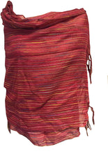 Load image into Gallery viewer, Pamper Yourself Now Dark Pink Multi Coloured Striped Ladies Scarf/wrap