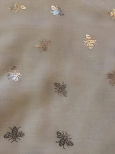 Load image into Gallery viewer, Pamper Yourself Now White with Silver Bumble Bees Long Scarf. Great Present/Gift for bee Lovers.