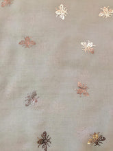 Load image into Gallery viewer, Pamper Yourself Now Aqua Green with Silver Bumble Bees Long Scarf. Great Present/Gift for bee Lovers.