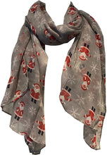 Load image into Gallery viewer, Pamper Yourself Now Grey Father Christmas Ladies Scarf