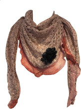 Load image into Gallery viewer, Pamper Yourself Now Light Pink with Pink Trim and Black Flower Triangle Scarf