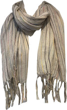 Load image into Gallery viewer, Pamper Yourself Now White Multi Coloured Striped Ladies Scarf/wrap