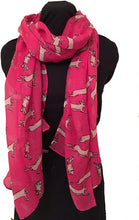 Load image into Gallery viewer, Pamper Yourself Now Bright Pink with Leaping Hare Design Scarf/wrap