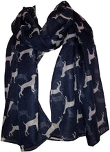 Load image into Gallery viewer, Pamper Yourself Now Labrador Dog Long Soft wrap/Sarong, Great for prsents. (Navy with White)
