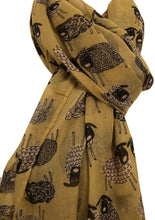 Load image into Gallery viewer, Mustard sketched sheep design long Scarf/wrap. Great present/gift for any lady in your life.