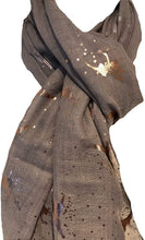 Load image into Gallery viewer, Pamper Yourself Now Light Grey with Gold Fairy Design Long Scarf/wrap