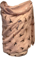 Load image into Gallery viewer, Pamper Yourself Now Pink with Gold Fairy Design Long Scarf/wrap