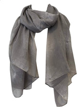 Load image into Gallery viewer, Pamper Yourself Now Grey with White Sun Rays Scarf/wrap