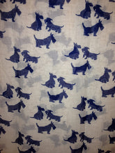 Load image into Gallery viewer, Pamper Yourself Now Yellow with Blue Scottie Dogs, Long Scarf, Soft Ladies Fashion London