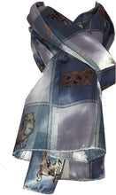 Load image into Gallery viewer, Pamper Yourself Now Blue Dog Scarf with a Square Design and Different Dog Breeds