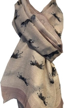Load image into Gallery viewer, Ladies Husky dog long scarf with frayed edge. Great present/gift for dog lovers.