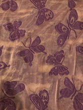 Load image into Gallery viewer, Pink/Purple Butterfly lace Trimmed Triangle Scarf