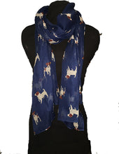 Load image into Gallery viewer, Pamper Yourself Now Navy Blue Jack Russell Dog Scarf/wrap