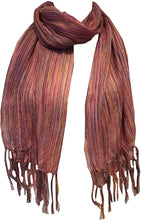 Load image into Gallery viewer, Pamper Yourself Now Light Pink Multi Coloured Striped Ladies Scarf/wrap