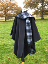 Load image into Gallery viewer, Navy blue tartan Reversible wrap UK