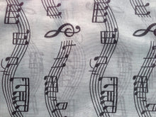 Load image into Gallery viewer, Pamper Yourself Now Big Scarf, Grey with Black Music Notes Print Scarf. Lovely Warm Winter Scarf Fantastic Gift