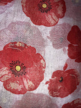 Load image into Gallery viewer, Pamper Yourself Now Creamy White Poppy Design Long Scarf, Soft Ladies Fashion London