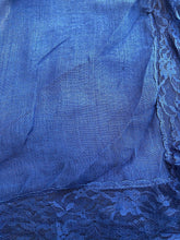 Load image into Gallery viewer, Pamper Yourself Now Navy Blue Plain Long Soft Scarf with lace Trim