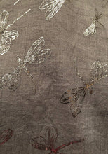 Load image into Gallery viewer, Pamper Yourself Now Light Grey with Silver Foiled Glitter Dragonfly Design Long Scarf/wrap