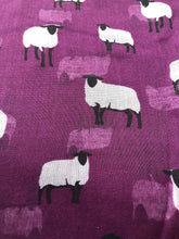 Load image into Gallery viewer, Pamper Yourself Now Purple Sheep Design Long Scarf, Soft Ladies Fashion London