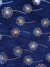 Load image into Gallery viewer, Pamper Yourself Now Navy Blue with Silver Dandelion Design Long Scarf