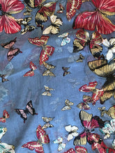 Load image into Gallery viewer, Pamper Yourself Now Blue Scarf with Big and Small Butterflies