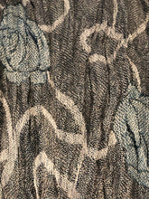 Load image into Gallery viewer, Pamper Yourself Now Green and Grey Chunky Rose Design Stretchy Blanket Scarf/wrap. Great Present/Gift for mums, Girlfriends or Wife.