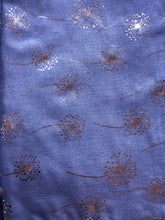 Load image into Gallery viewer, Pamper Yourself Now Denim Blue with Silver Dandelion Design Long Scarf