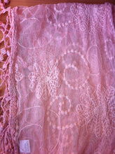 Load image into Gallery viewer, Peachy/Pink Lace Scarves - Vintage Style with Embroidered Flowers