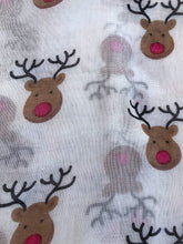Load image into Gallery viewer, Pamper Yourself Now White red Nose Rudolph Reindeer Christmas Long Scarf