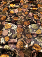 Load image into Gallery viewer, Pamper Yourself Now Grey with Yellow, Green and Beige Small Roses Shiny Scarf Thin Pretty Scarf