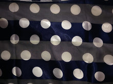 Load image into Gallery viewer, Navy with White Big spot Thin Pretty Scarf. Lovely with Any Outfit. 50's Style Scarf