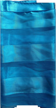 Load image into Gallery viewer, Plain Blue Faux Chiffon and Satin Style Striped Scarf Thin Pretty Scarf Great for Any Outfit Lovely Gift