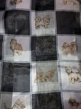 Load image into Gallery viewer, Pamper Yourself Now Black Dog Scarf with a Square Design and Different Dog Breeds