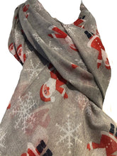 Load image into Gallery viewer, Pamper Yourself Now Grey Father Christmas Ladies Scarf