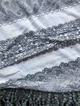 Load image into Gallery viewer, Grey funky snood with diamond design finish and small tassels