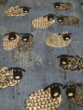 Load image into Gallery viewer, Pamper Yourself Now Blue Sketched Sheep Design Long Scarf, Soft Ladies Fashion London